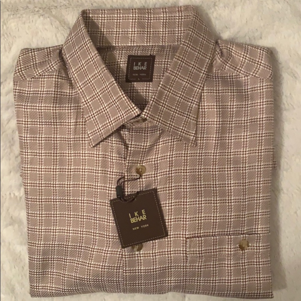 IKE Behar LongSleeve button down Shirt Size L